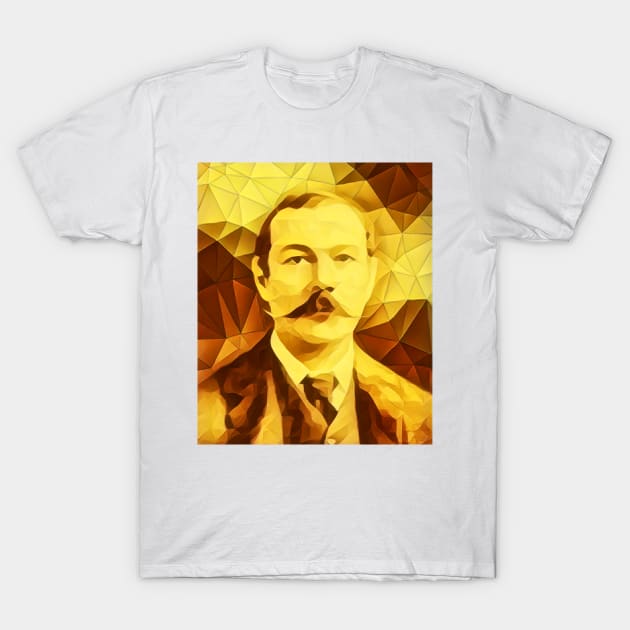 Arthur Conan Doyle Golden Portrait | Arthur Conan Doyle Artwork 11 T-Shirt by JustLit